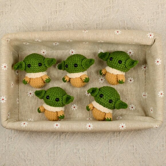 Handmade Amigurumi Crochet Yoda Plushie - Picture 6 of 6